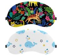 Eslifey Schlafmaske, 2 Stück, Motiv: Wal-Stern, weiße Augenbinde, Schlafmaske, Augenschattenabdeckung für Männer und Frauen, Flugzeug, Reisen