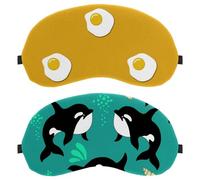 Eslifey Schlafmaske, 2 Stück, Wal-Tier-Augenbinde, Schlafmaske, Augenschattenabdeckung für Männer und Frauen, Flugzeug, Reisen