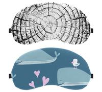 Eslifey Schlafmaske, 2 Stück, Wal-Vogel, Blau, Ozean, Augenbinde, Schlafmaske, Augenschattenabdeckung für Männer und Frauen, Flugzeug, Reisen