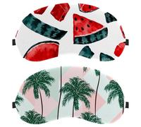 Eslifey Schlafmaske, abstrakte Sommer-Augenmaske, tropische Palmen, geometrisches Muster, Augenbinde, Schlafmaske, Augenschattenabdeckung für Männer und Frauen, Flugzeugreisen, 2 Stück