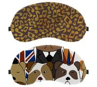 Eslifey Schlafmaske, Augenmaske, englische Bulldogge, Schlafmaske, Augenschutz, für Männer und Frauen, Flugzeug, Reisen, 2 Stück