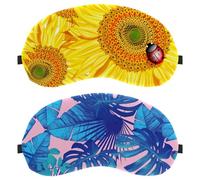 Eslifey Schlafmaske, Augenmaske, tropische Blätter, Augenbinde, Schlafmaske, Augenschattenabdeckung für Männer und Frauen, Flugzeug, Reisen, 2 Stück