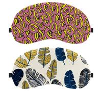 Eslifey Schlafmaske, Augenmaske, tropische Blätter, Augenbinde, Schlafmaske, Augenschattenabdeckung für Männer und Frauen, Flugzeug, Reisen, 2 Stück