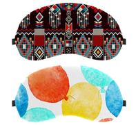 Eslifey Schlafmaske, buntes Aquarell-Ballon-Muster, Augenbinde, Schlafmaske, Augenschutz, für Männer und Frauen, Flugzeug, Reisen, 2 Stück