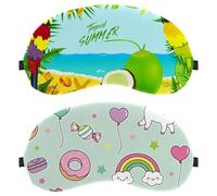 Eslifey Schlafmaske, Einhorn-Dessert-/Ballon-Augenbinde, Schlafmaske, Augenschattenabdeckung für Männer und Frauen, Flugzeug, Reisen, 2 Stück