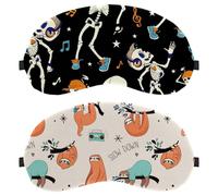 Eslifey Schlafmaske, Faultier-Musik-Augenbinde, Schlafmaske, Augenschutz, für Männer und Frauen, Flugzeug, Reisen, 2 Stück