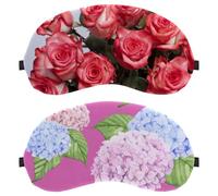 Eslifey Schlafmaske, handgezeichnete Hortensien-Blumen-Augenbinde, Schlafmaske, Augenschutz, für Männer und Frauen, Flugzeug, Reisen, 2 Stück