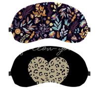 Eslifey Schlafmaske, Herzmotiv, inspirierende Augenbinde, Schlafmaske, Augenschattenabdeckung für Männer und Frauen, Flugzeug, Reisen, 2 Stück