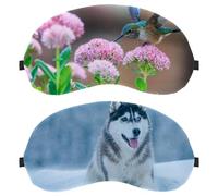 Eslifey Schlafmaske, Husky Hund im Winter, Augenbinde, Schlafmaske, Augenschattenabdeckung für Männer und Frauen, Flugzeug, Reisen, 2 Stück
