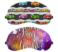 Eslifey Schlafmaske, inspirierende Galaxie, Sternenhimmel, Augenbinde, Schlafmaske, Augenschattenabdeckung für Männer und Frauen, Flugzeug, Reisen, 2 Stück