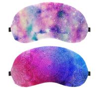 Eslifey Schlafmaske, Mandalas auf blauem, rosa, türkisfarbenem und violettem Muster, Augenbinde, Schlafmaske, Augenschutz, für Männer und Frauen, Flugzeug, Reisen, 2 Stück