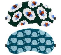 Eslifey Schlafmaske, niedliche Wal-Augenbinde, Schlafmaske, Augenschattenabdeckung für Männer und Frauen, Flugzeug, Reisen, 2 Stück