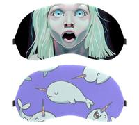 Eslifey Schlafmaske, niedliche Wal-Einhorn-Augenbinde, Schlafmaske, Augenschattenabdeckung für Männer und Frauen, Flugzeug, Reisen, 2 Stück