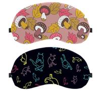 Eslifey Schlafmaske, niedliches Tier, lustige Kätzchen, Katze, Silhouetten, Muster, Augenbinde, Schlafmaske, Augenschutz, für Männer und Frauen, Flugzeug, Reisen, 2 Stück