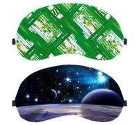 Eslifey Schlafmaske, Planeten über den Nebeln im Weltraum, Augenbinde, Schlafmaske, Augenschattenabdeckung für Männer und Frauen, Flugzeugreisen, 2 Stück