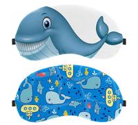 Eslifey Schlafmaske, Unterwasser-Augenmaske, Hai-, Wal-U-Boot-Augenbinde, Schlafmaske, Augenschattenabdeckung für Männer und Frauen, Flugzeugreisen, 2 Stück