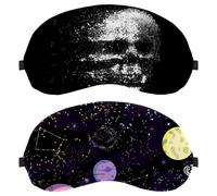Eslifey Schlafmaske, Weltraum-Universum, kosmische Sterne, Augenbinde, Schlafmaske, Augenschattenabdeckung für Männer und Frauen, Flugzeugreisen, 2 Stück