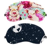 Eslifey Schlafmaske, Weltraum-Universum, Wal-Augenbinde, Schlafmaske, Augenschattenabdeckung für Männer und Frauen, Flugzeugreisen, 2 Stück