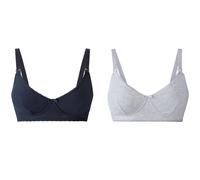 Esmara® 2 Damen Still-BHs (marine/grau, 85D)