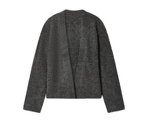 Esmara® Damen Bouclé-Strickcardigan (Grau, L(44/46))