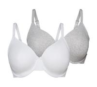 esmara® Damen Bügel BH gemouldet 2er (Grau/Weiß, 90E)