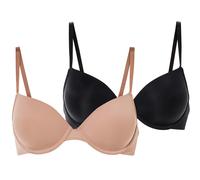 esmara® Damen Bügel BH gepaddet 2-Teilig (schwarz/beige, 75B)