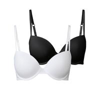 esmara® Damen Bügel BH gepaddet 2er (Schwarz/weiß, 85b) schwarz 85b