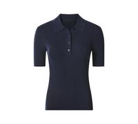 esmara® Damen Geripptes Poloshirt (Navy, S(36/38))