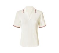 esmara® Damen Geripptes Poloshirt (Weiß, L(44/46))