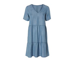 esmara® Damen Kleid kurz (Blau, 34)