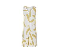 esmara® Damen Kleid mit Leinen (Muster/weiß, L(44/46)) weiss L(44/46)