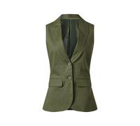 esmara® Damen Leinen-Weste, leicht tailliert (green, 38) 38
