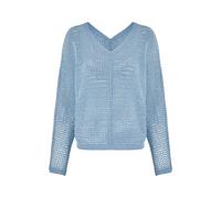esmara® Damen Pullover Lochstrick (Blau, S(36/38))