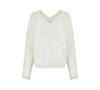 esmara® Damen Pullover Lochstrick (Weiß, S(36/38))
