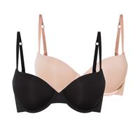 esmara® Damen Push Up BHs, 2 Stück (schwarz/beige, 85D) beige 85D