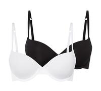 esmara® Damen Push Up BHs, 2 Stück (Schwarz/weiß, 80D) weiss 80D