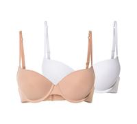 esmara® Damen Push Up BHs 2er Set (75B, beige/weiß)