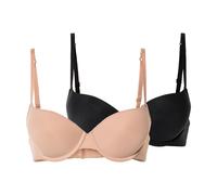 esmara® Damen Push Up BHs 2er Set (80B, schwarz/beige) beige 80B
