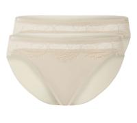 esmara® Damen Slip mit Spitze, 2 Stück (Beige, S(36/38)) beige S(36/38)