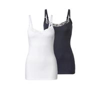 Esmara® Damen Still Tops 2er (marine/weiß, Xs(32/34))