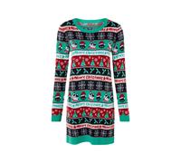 esmara® Damen Strickkleid Weihnachten (Türkis, S(36/38))