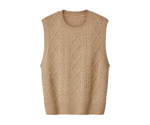 esmara® Damen Strickpullunder (Beige, M(40/42))