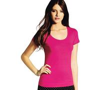 Esmara® Damen T-Shirts 2 Stück Stretch Pink - Schwarz S 36/38