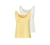 esmara® Damen Top (weiß/gelb, Xs(32/34))