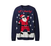 esmara Men Herren Premium-Weihnachtspullover mit LED-Effekt und Musik / Premium-Weihnachtspullover mit LED-Effekt (Navy, S (44/46))