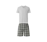 Esmara MEN Herren Shorty Pyjama (grau/schwarz/beige, S (44/46))