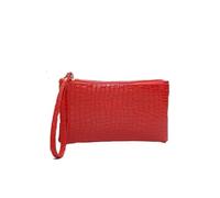 ESMENATZLS 1 x Damen-PU-Clutch, lang, lässig, Geldbörse, Leder, Münzgeldbörse, Handtasche, Reißverschluss, Handytasche, Kreditkartenhalter, rot, Einheitsgröße