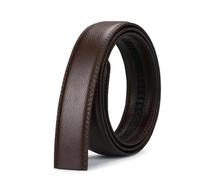 ESMENATZLS Herren-Gürtel mit automatischer Schnalle, keine Schnalle, Markengürtel, Herren, echter Riemen, Jeansgürtel, 3,5 cm Gürtel, braun, 130 cm