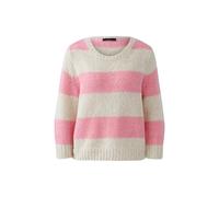 Oui Strickpullover mit gerippten Abschlüssen in Hellrosa, Größe 34