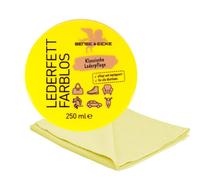 esnado - Bense & Eicke Lederfett farblos 250 ml + 1 Mikrofasertuch - pflegt und imrägniert - perfekte Lederpflege für Glattleder, Autositze, Motorradkleidung, Sättel